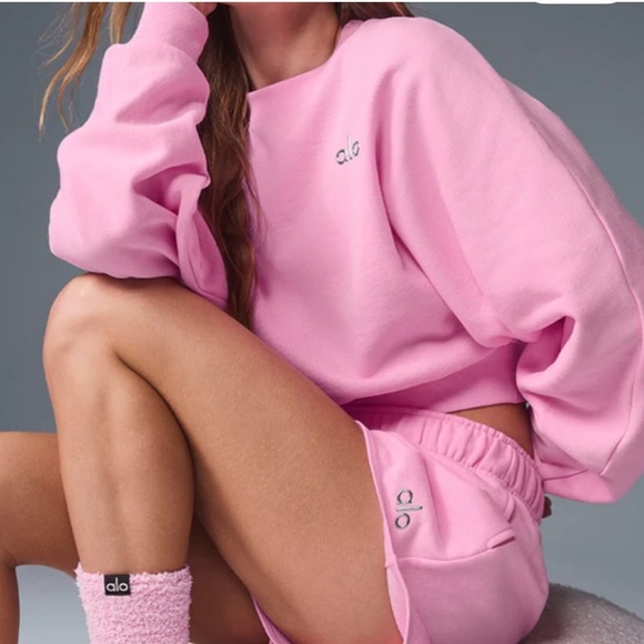 Pink Crop Crewneck - alo - Picture 2 of 15